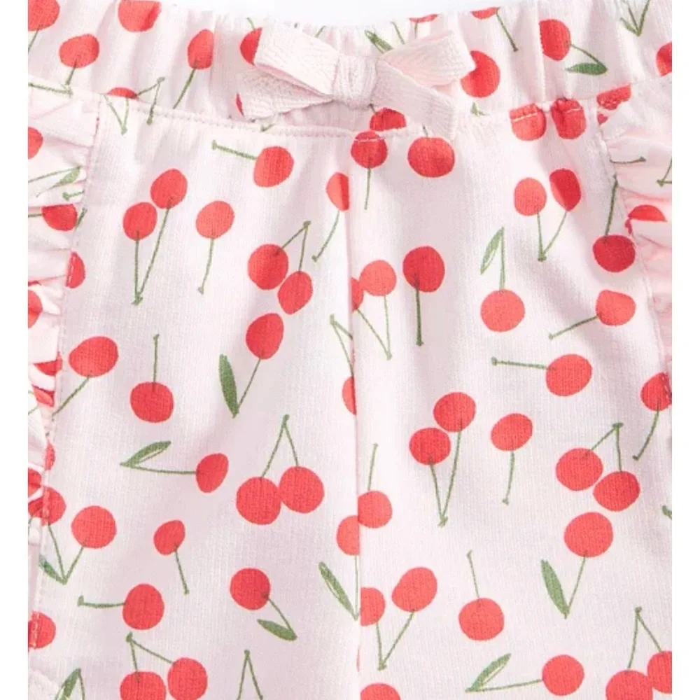 First Impressions Pink Cherry‎ Print Shorts